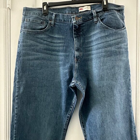 Wrangler Premium Quality Straight Fit Mens Jeans Size 38x30 Blue Denim Blend - Picture 5 of 7